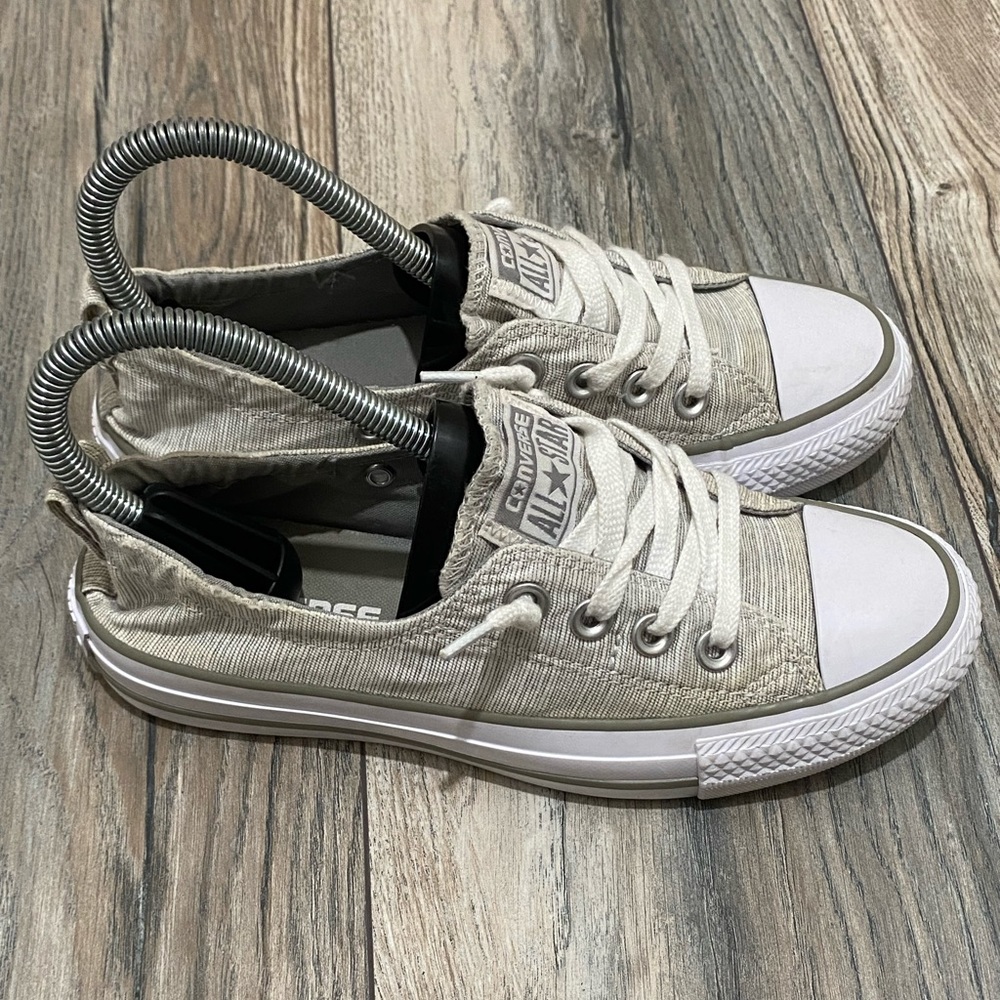 Converse‎ Womens 5 Shoreline Sneakers Gray Canvas Slip On Shoes